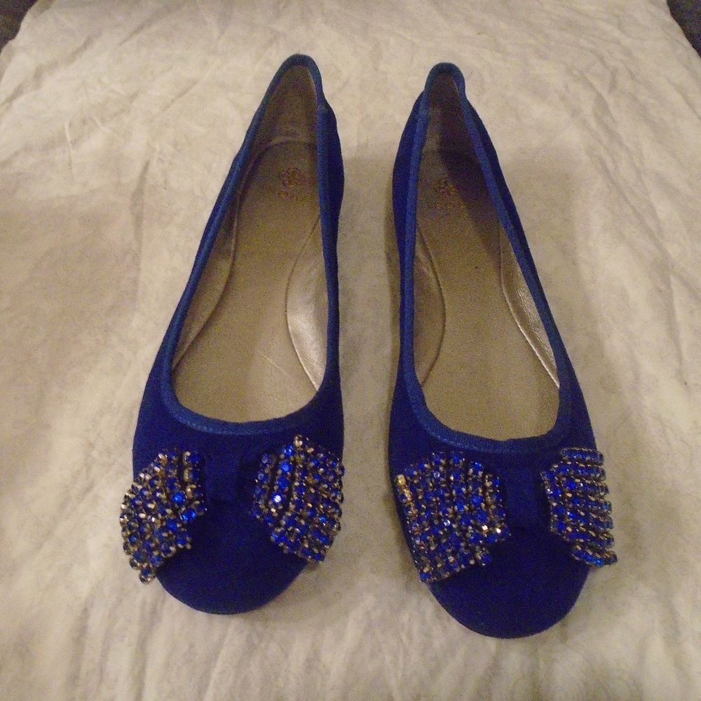 Isola Blue Suede Flats Sz 10